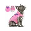 Closed Dog Winter Fleece Jacket with Reflective Trim for Medium Dogs