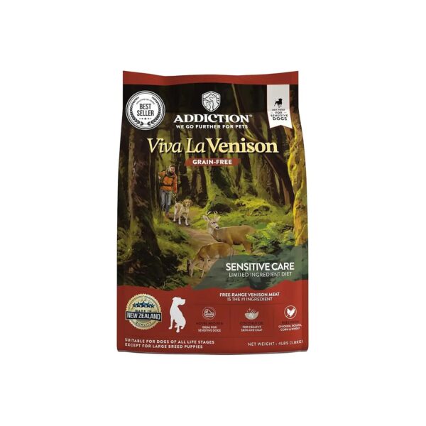 Coat and Skin Care Venison Dry Dog Food with Omega-Rich Ingredients