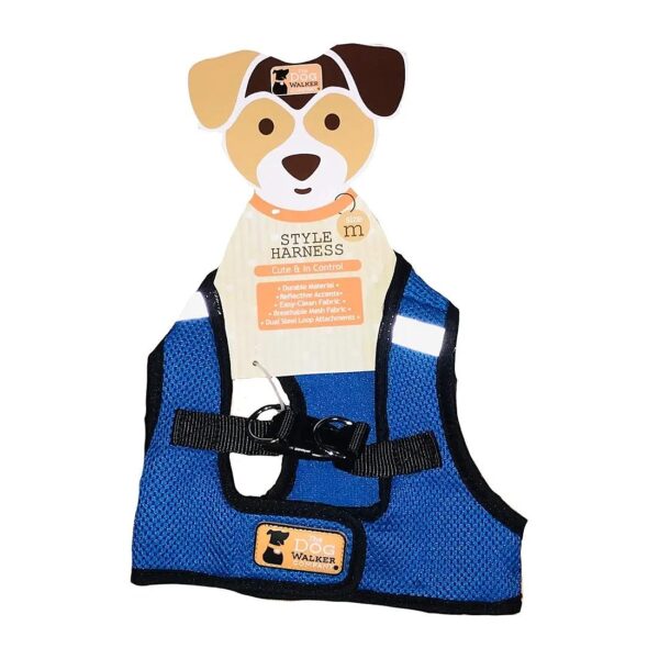 Cobalt Blue Medium Dog Harness with Black Trim for a Customized Fit