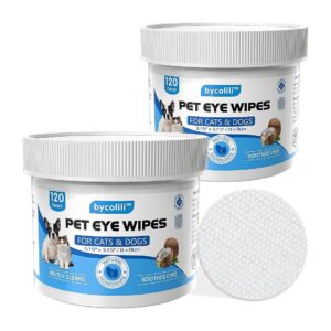 Coconut Oil and Plant Extract Eye Wipes for Cats and Dogs, Gently Cleans and Moisturizes