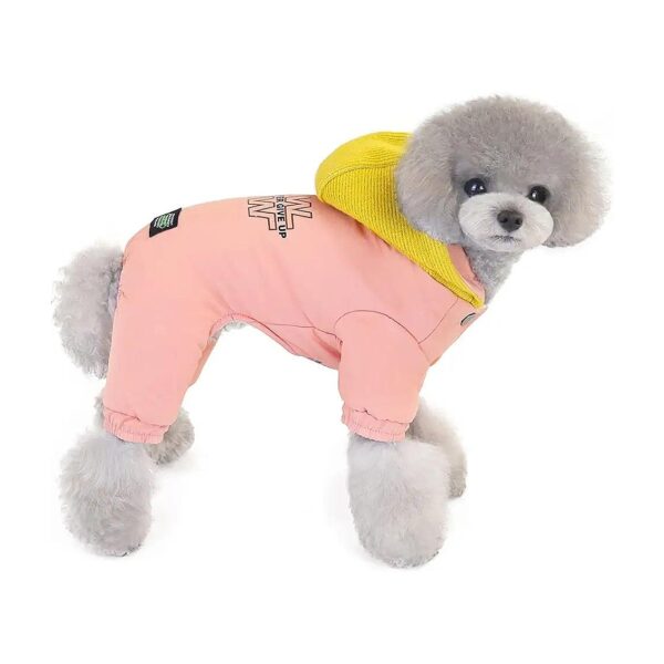 Cold Weather Dog Coat X-Large Windproof Snowproof 4 Leg Jumpsuit Small Dog Cotton Coat