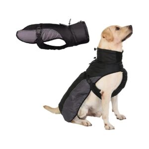 Cold Weather Dog Coat for Medium Large Dogs with Polar Fleece Lining Windproof