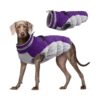 Cold Weather Dog Coat with Built-in Harness and Faux Fur-Lined Neck Design