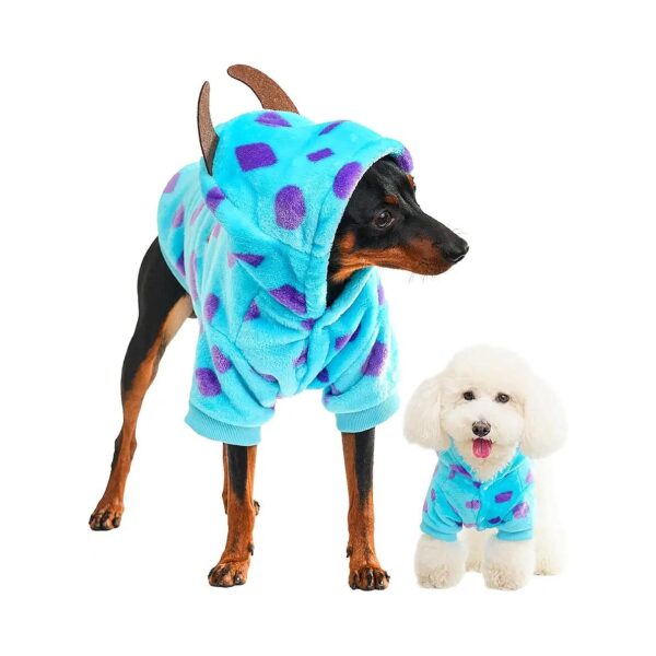 Cold Weather Dog Coat with Hat Packable Lightweight and Comfy for Small Pets Blue Size S