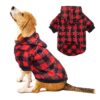 Cold Weather Plaid Dog Hoodie for Small Medium Large Dogs with Pocket for Winter