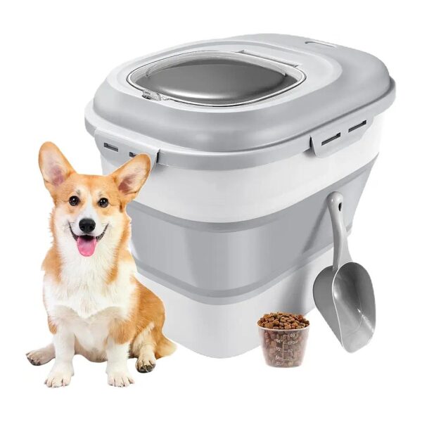 Collapsible Pet Food Container for Dog and Cat Food Storage