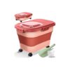 Collapsible Pet Food Container with Wheels for Easy Movement and Compact Storage