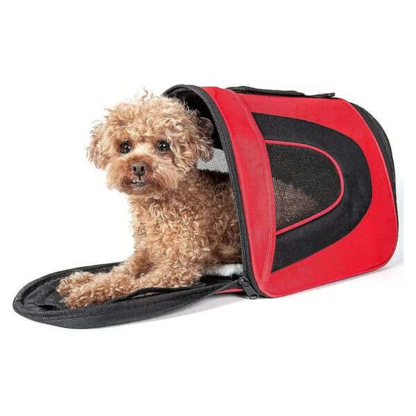 Collapsible Zippered Airline Approved Pet Carrier with Ventilated Mesh Panels