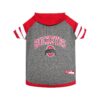 College Sporty Medium Hoodie for Dogs and Cats with NCAA Ohio State Buckeyes Team Colors