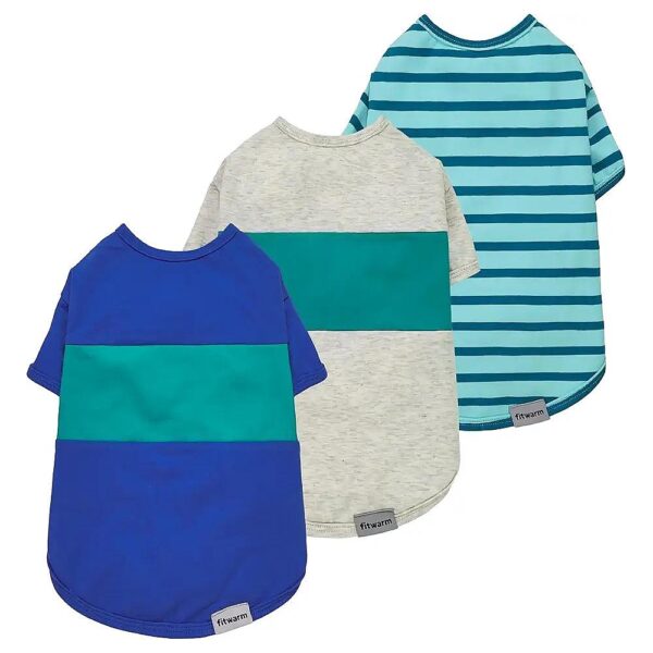 Color Block Striped Dog Shirt for Small Dogs and Cats Summer Wear