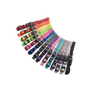 Color-Coded Whelping Litter Collars for Pups with Soft Nylon Straps and Breakaway Buckle