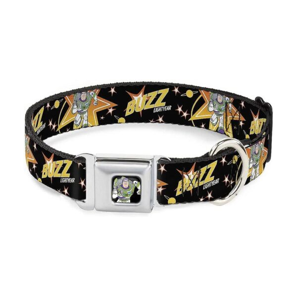 Color Dog Collar with Seatbelt Buckle and Star Pattern