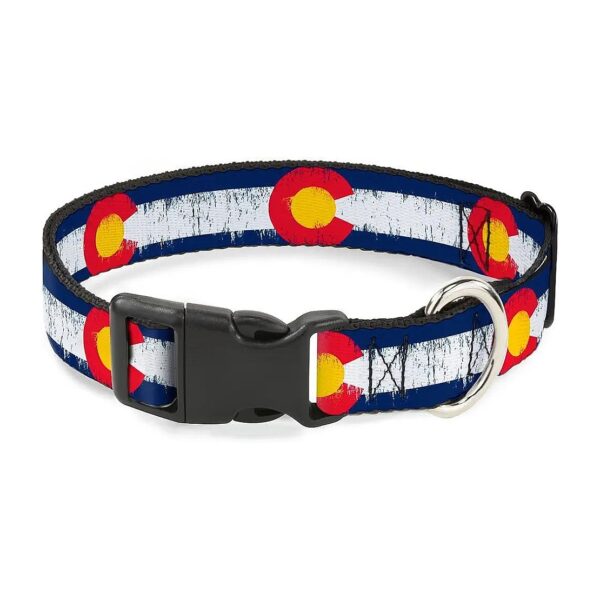 Colorado Flag Collar with Weathered Design for Medium to Large Dogs