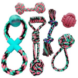 Colorful 6-Pack Cotton Rope Toy Set for Small to Medium Dogs