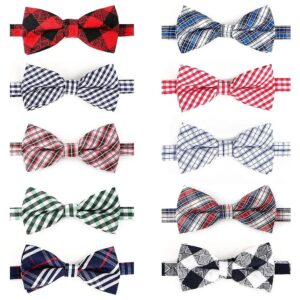 Colorful Bow Tie Collars for Pets - 10 PCS Multicolored, Polyester Material