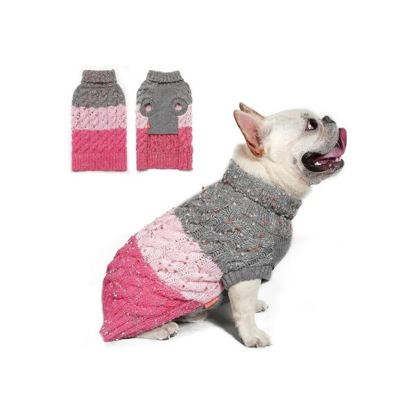 Colorful Dog Knitwear with Turtleneck for Small Medium Dogs