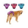 Colorful Female Dog Diapers for Heat Season 3 Pcs Reusable Washable Nappies