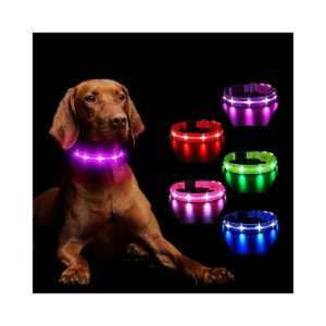 Colorful Glow Up Night Walking Dog Collars for Small Medium Large Dogs