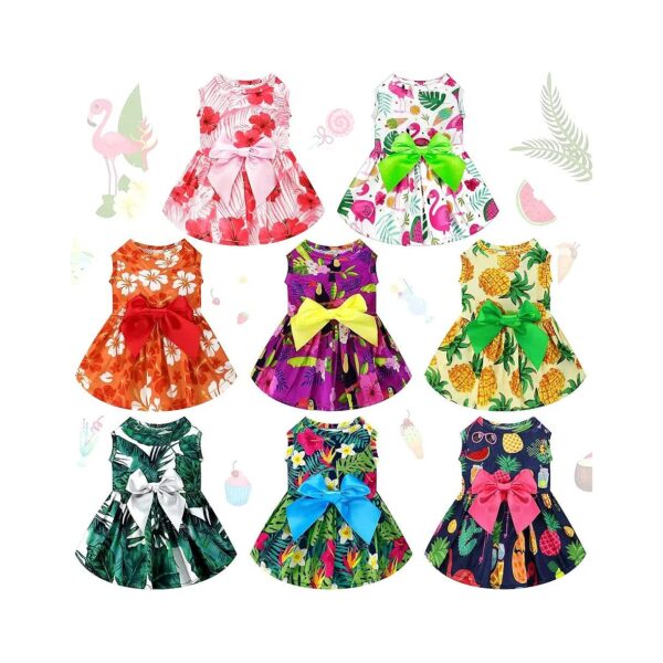 Colorful Hawaii-Themed Dog Dresses and Outfits for Small Breeds