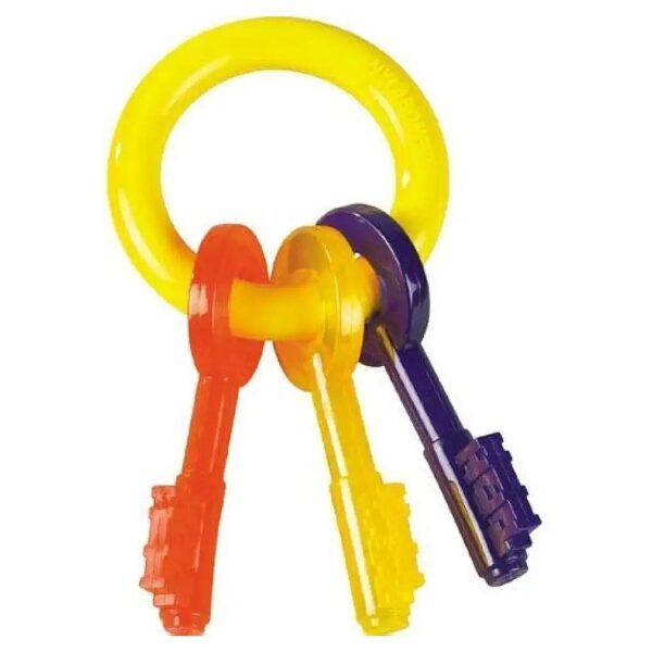 Colorful Nylon Puppy Teething Key Ring Chew Toy Safe for Small Dogs