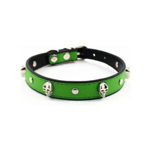 Colorful Skull Collar for Cats and Dogs Adjustable Leather Design