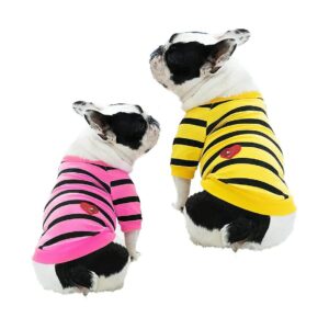 Colorful Striped T-Shirt for Medium to Large Breed Dogs with Soft Fabric