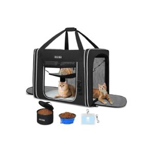 Combinable Cat Carrier for Large Cats and Medium Dogs with Safety Locking Zippers