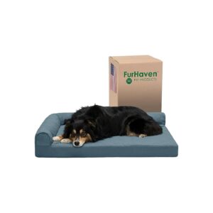 Comfort Cooling Gel Dog Bed with Bolsters and Washable Cover for Large and Medium Dogs