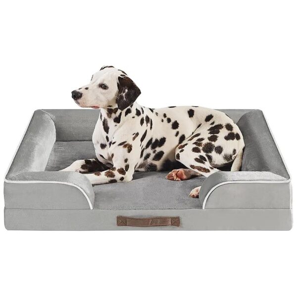 Comfort Orthopedic Dog Bed for Large Dogs with Memory Foam Support and Bolster