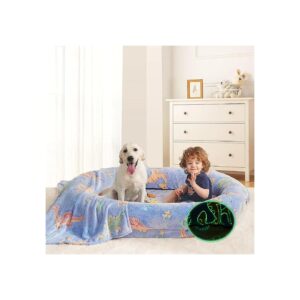 Comfortable 57" x 4" x 10" Human Size Dog Bed with Blanket for Children and Adults