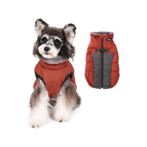 Comfortable Adjustable Collar Small Dog Winter Coats with Reflective Feature