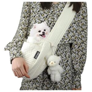 Comfortable Breathable Canvas Small Pet Sling with Adjustable Safety Hook for Travel