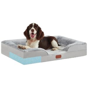 Comfortable Dog Bed with High-Density Memory Foam and 3-Sided Support for Medium Dogs