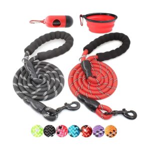 Comfortable Dog Leashes with Padded Grips for Small Medium and Large Dogs