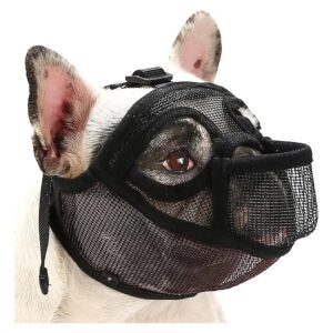 Comfortable Dog Muzzle for French Bulldogs and English Bulldogs with Wide Eye-Hole Design