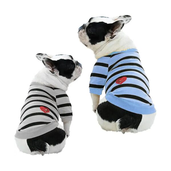 Comfortable Dog T-Shirt with Stretchy Fabric and Classic Stripes