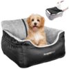 Comfortable Dog Travel Car Seat with Storage Pockets and Fluffy Cushions for Small Dogs