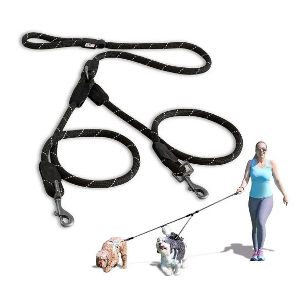 Comfortable Dual Dog Leash for Walking and Training Small to Medium Breed Dogs