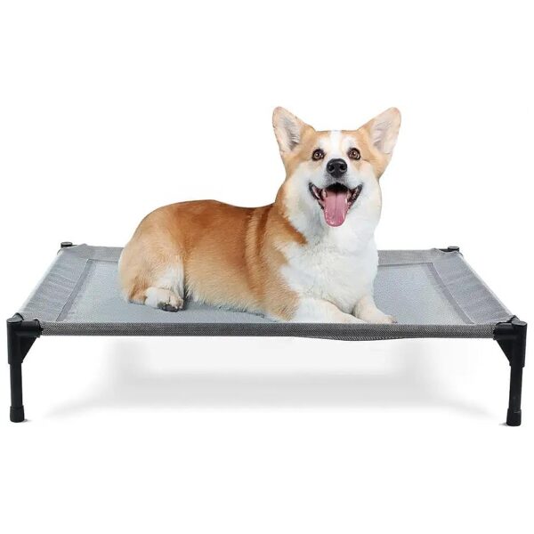 Comfortable Elevated Dog Cot with Breathable Mesh and Soft Fabric for Medium Size Breeds