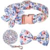 Comfortable Floral Patterned Dog Collar and Leash Set