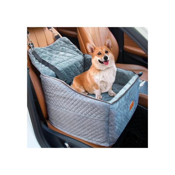 Comfortable Foam Dog Car Seat with Storage Pockets for Small Dogs on the Go