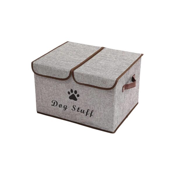 Comfortable Linen Fabric Storage Cubes with Handles for Dog Coats and Apparel