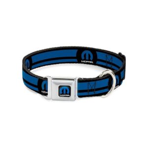 Comfortable MOPAR Logo Stripe Dog Collar 15 26 Neck Polyester Black Blue