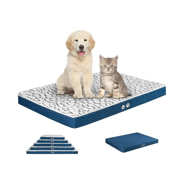 Comfortable Medium Dog Bed Crate Mat with Waterproof Linings and Removable Cover