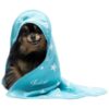 Comfortable Microfiber Dog Towel with Hood and Snap Closure for Turquoise Blue Coats