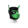 Comfortable Neoprene Dog Removable Full Face Hood Mask C-Green