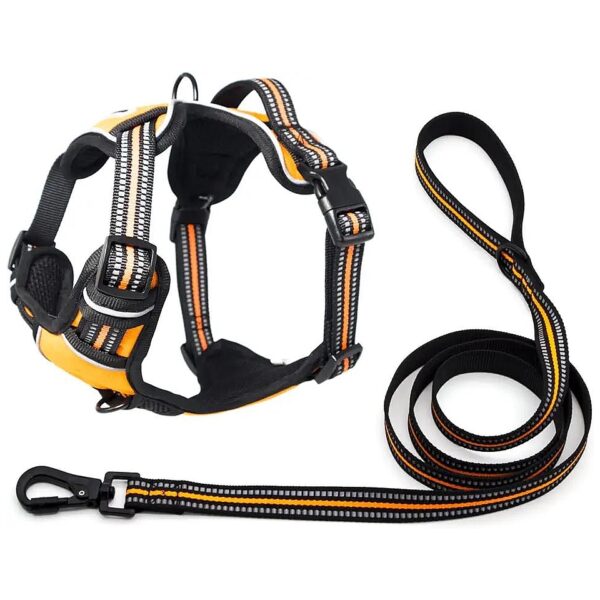 Comfortable No Pull Dog Harness with 5ft Leash and Secure Front Clip