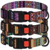 Comfortable Nylon Tribal Pattern Dog Collar Adjustable for Small Medium Large Dogs