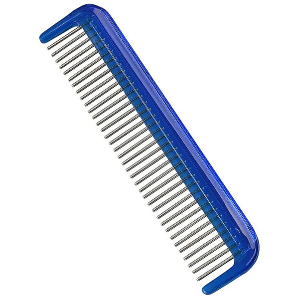 Comfortable Ocean Blue Pet Comb with Soft Pin Tips for Tangles Free