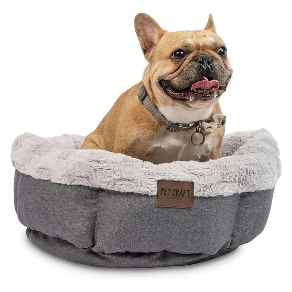 Comfortable Orthopedic Memory Foam Donut Cuddle Bed for Small Dogs Grey